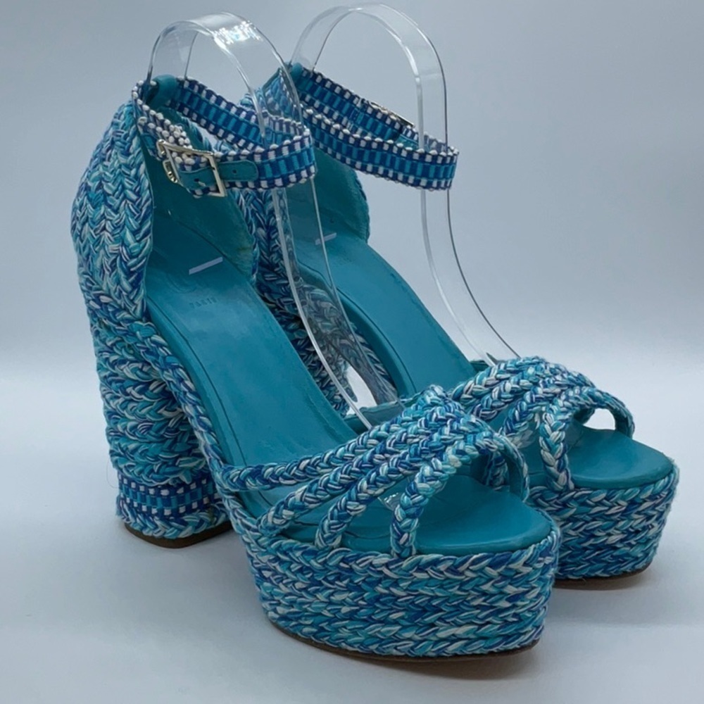 Anatolina Paris turquoise braid platform sandal